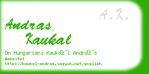 andras kaukal business card